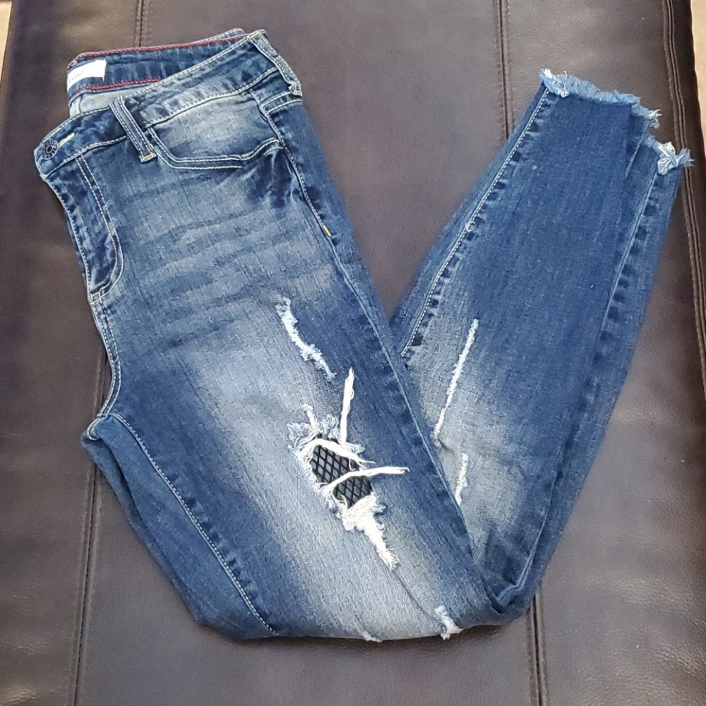 Cello jeans with fishnet detail in rips